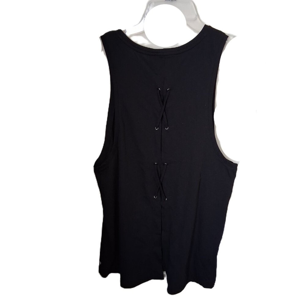 Victoria Sport Lace Back Tank Black sz L  /B19